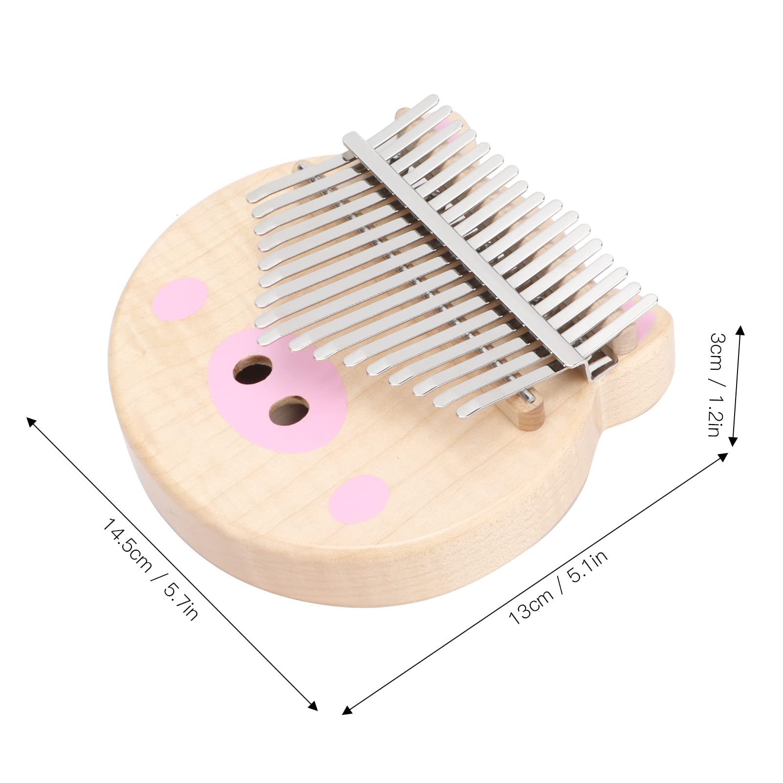 Thumb Piano Strumento musicale portatile per pianoforte a dito con design a maiale rosa Legno di acero M5 per bambini Principianti Imparare a suonare musica a casa Viaggi