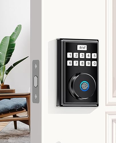 Cerradura de cerrojo de huellas dactilares, cerradura de puerta de entrada sin llave Guarder con códigohuella dactilarllave, bloqueo de cerrojo de