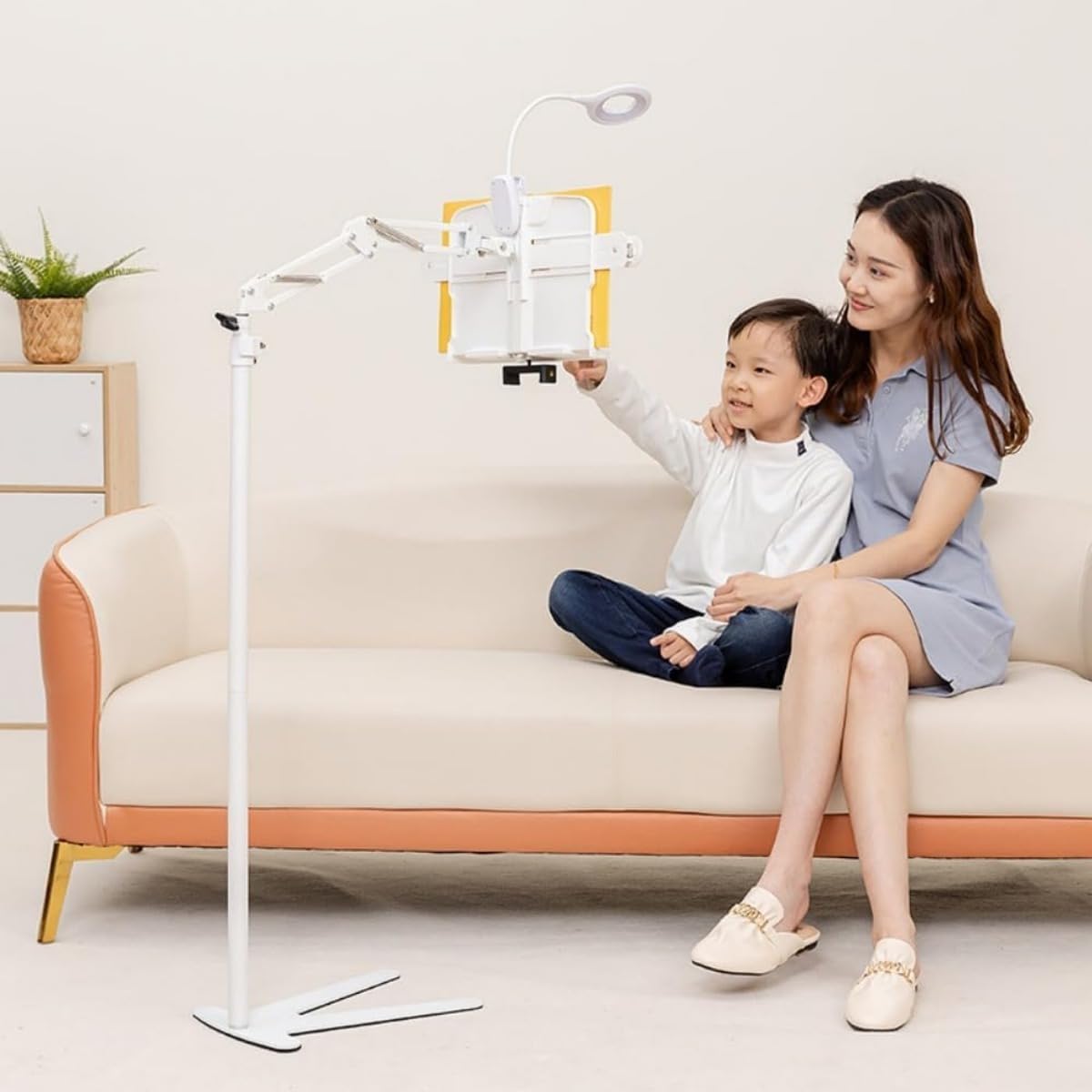 Supporto per libri, supporto da lettura, supporto per dormire, supporto da pavimento, braccio per libri da letto, regolabile in altezza, regolazione dell'angolo, rotazione a 360°, estensibile