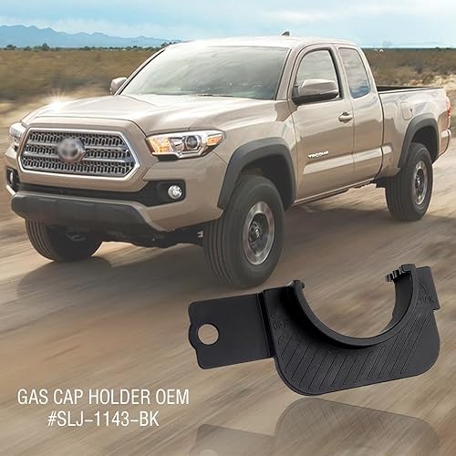 Miniatura 4 de Soporte para tapa de gasolina, soporte negro para tapa de combustible compatible con accesorios Toyota Tacoma de 3 generación 2016-2023, soporte de