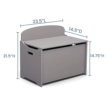 Amazon.com: Delta Children MySize Deluxe Toy Box, Grey : Baby