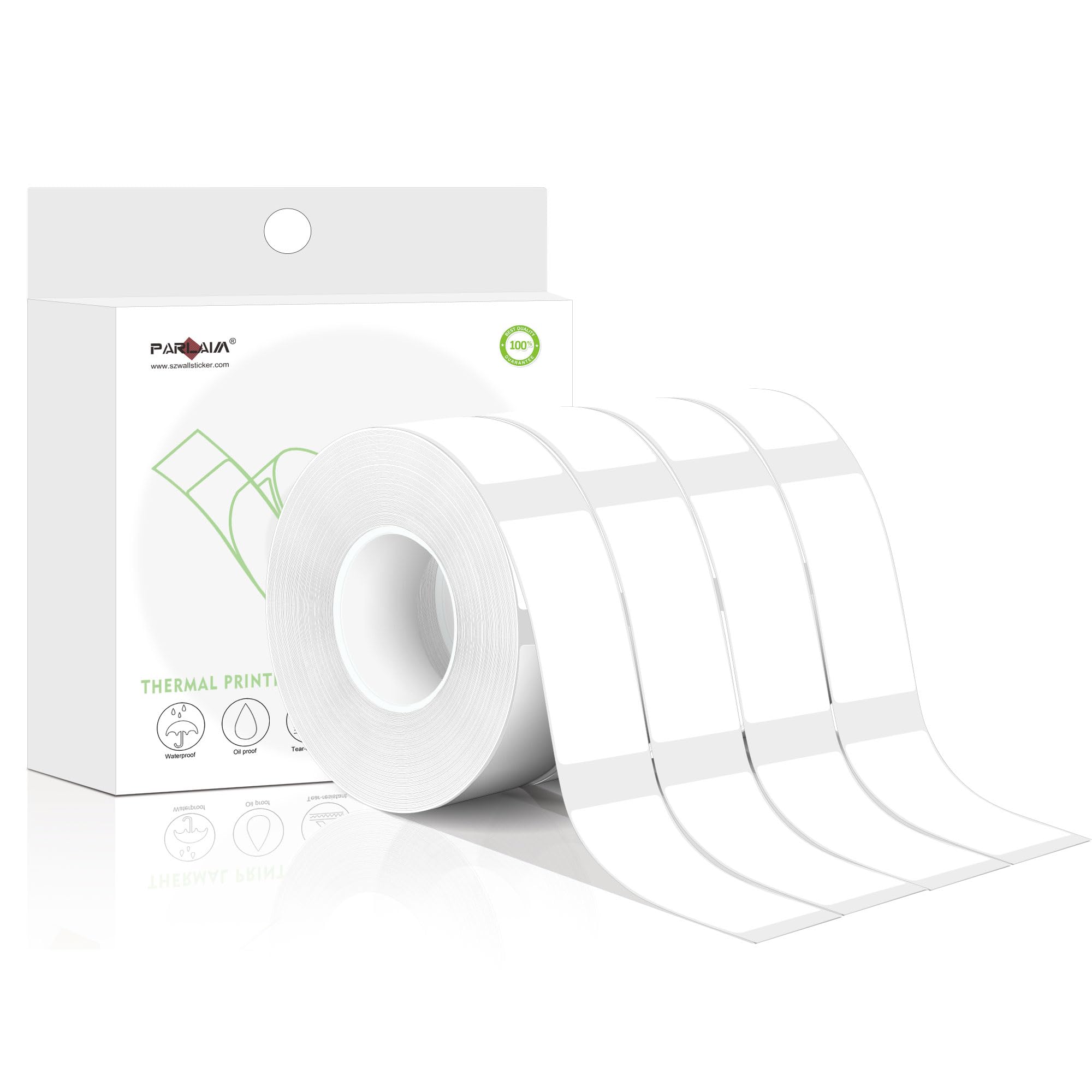PARLAIM Label Maker Tape, Thermal 0.55" x 1.57" (14mm x 40mm), 640 Labels (4 Rolls), White, Compatible with D30 Printer
