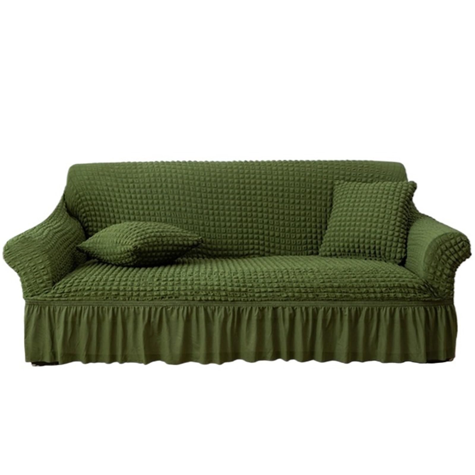SUBLXPoten Sofa Cover with Skirt Bubble Sofa Cover Skirt All-inclusive Fabric Elastic Lazy Universal(Color 20,145-185cm 1pc)