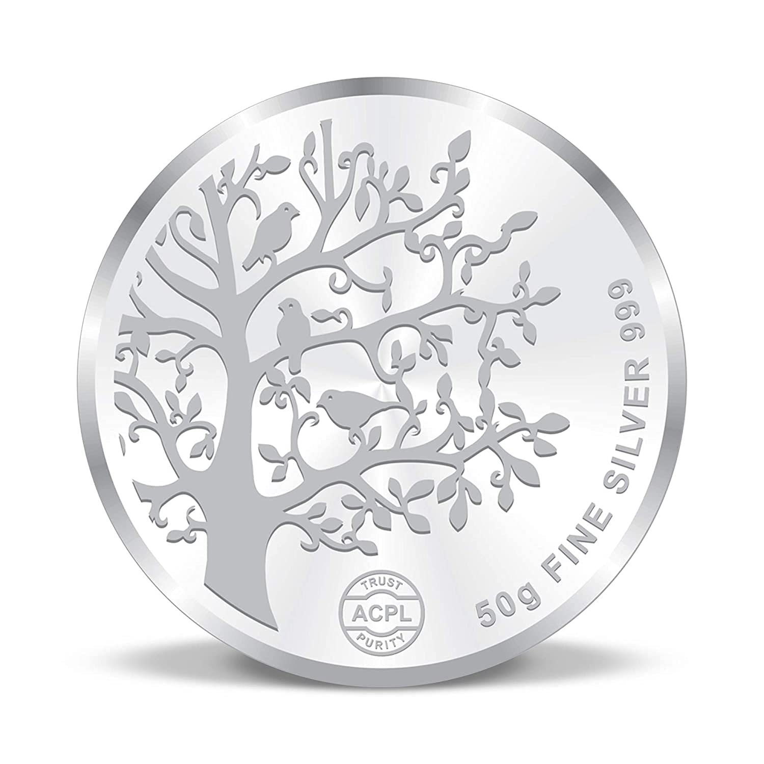 ACPL Precious Moments BIS Hallmarked Silver Coin Banyan Tree 50 gm 999 Pure 4