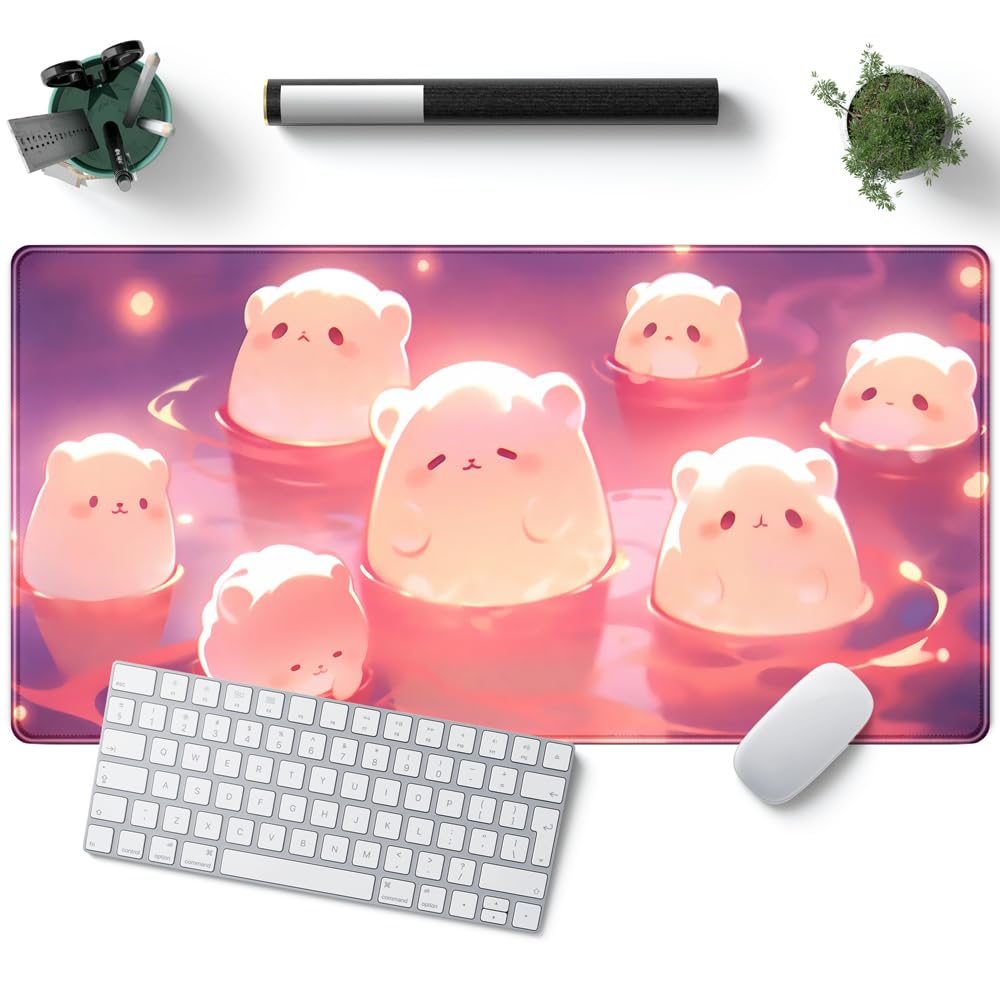 Green Cat Desk Mat - XXL Keyboard Pad -15