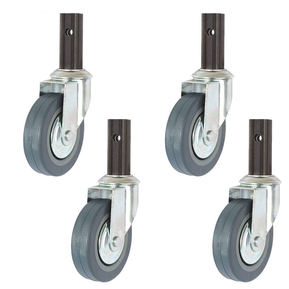 Buy ZJCQA Plate Casters 4in Rubber Dining Cars Caster,Swivel Stem