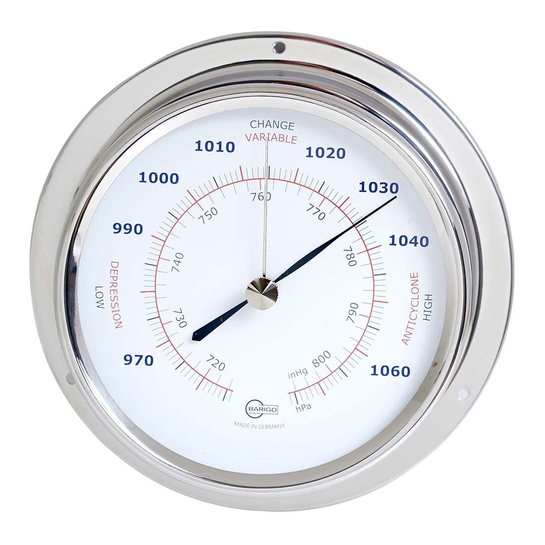 Barigo Barometro Regatta acciaio inossidabile, argento, L x A 120 mm x 40 mm, 184rfpo
