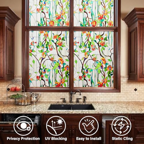 Vinilo decorativo para ventana privacidad efecto 3D rosa miniatura 5