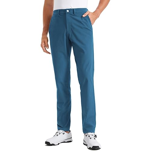 CRZ YOGA Men's All Day Comfy Golf Pants - 28"/30"/32"/34" Quick Dry Lightweight Work Casual Trousers with Pockets