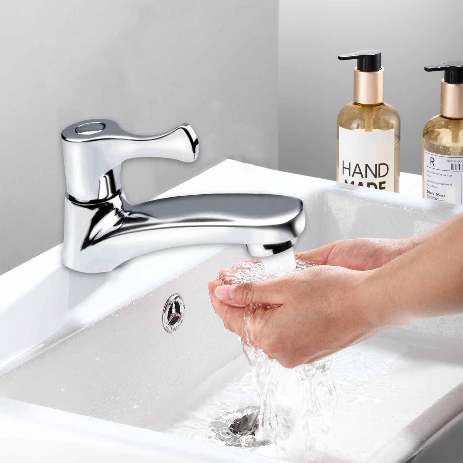 Grifo de Agua Fría Monomando para Baño, Invitados y Bar - Incluye 3 Filtros