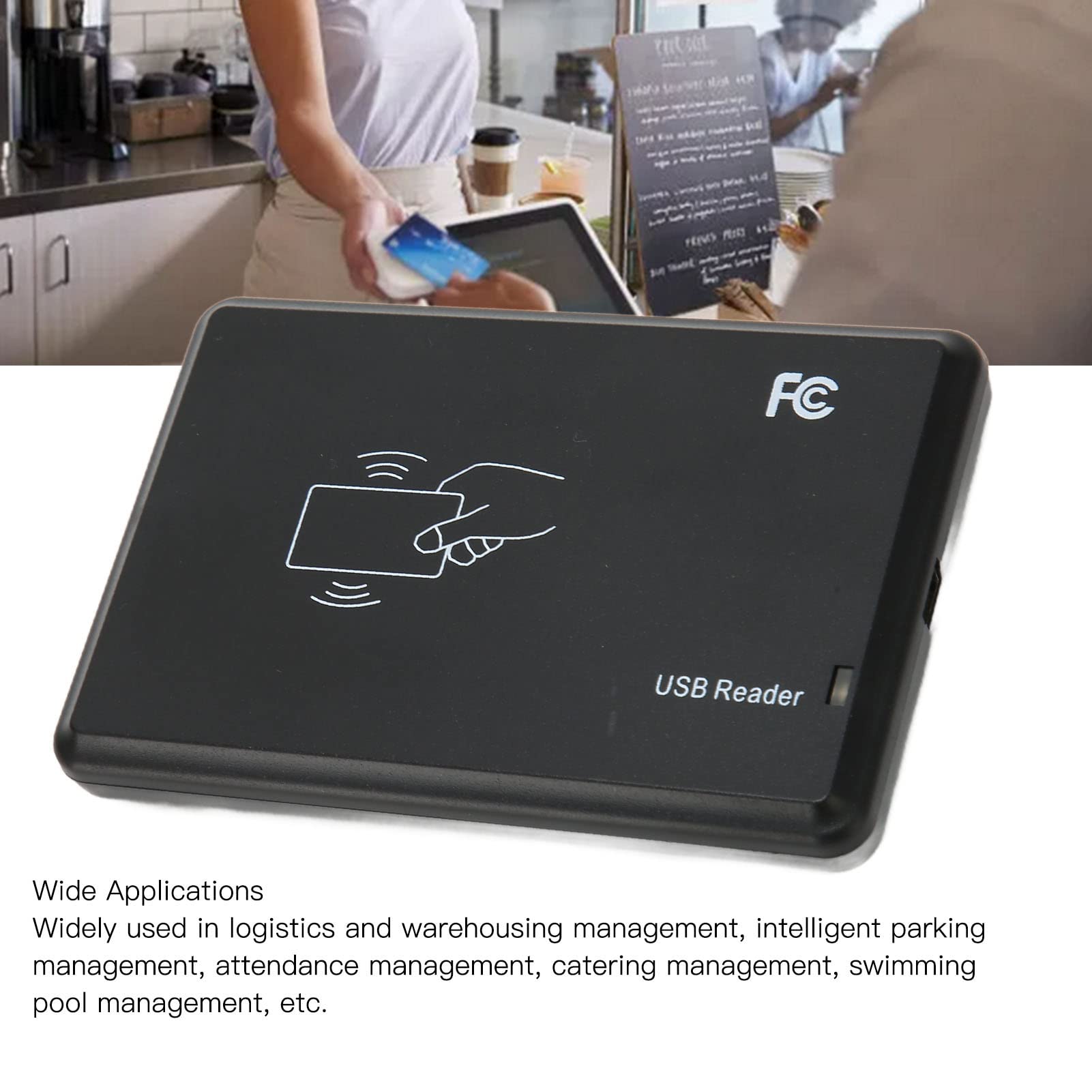 Lettore di Schede UHF Scrittore USB Portatile Multiuso Senza Contatto per la Gestione della Libreria di Magazzino, Distanza 50 Cm