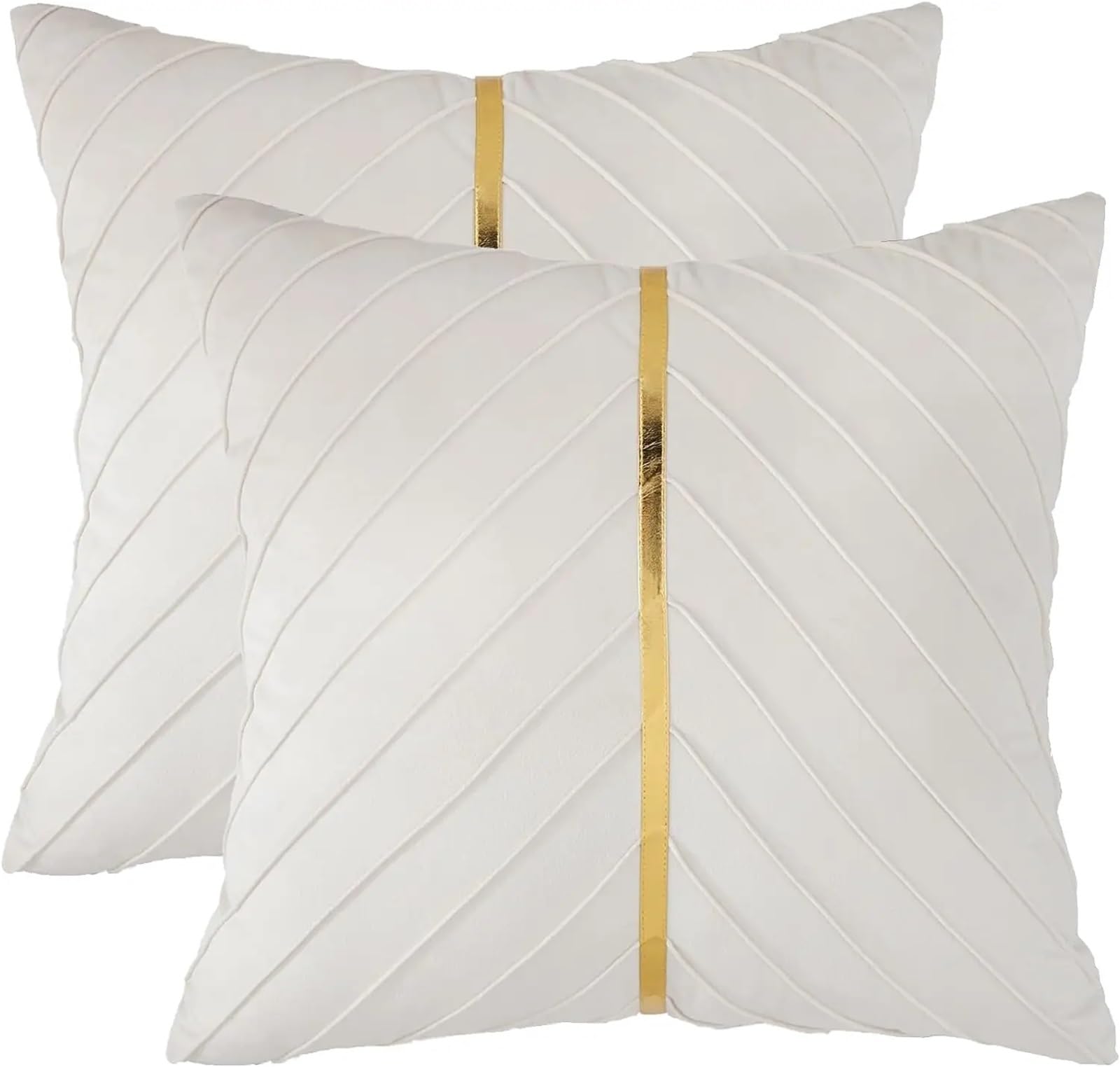 Coussin canape lot de 2 housses velours ivoire taies oreiller décoration 45x45