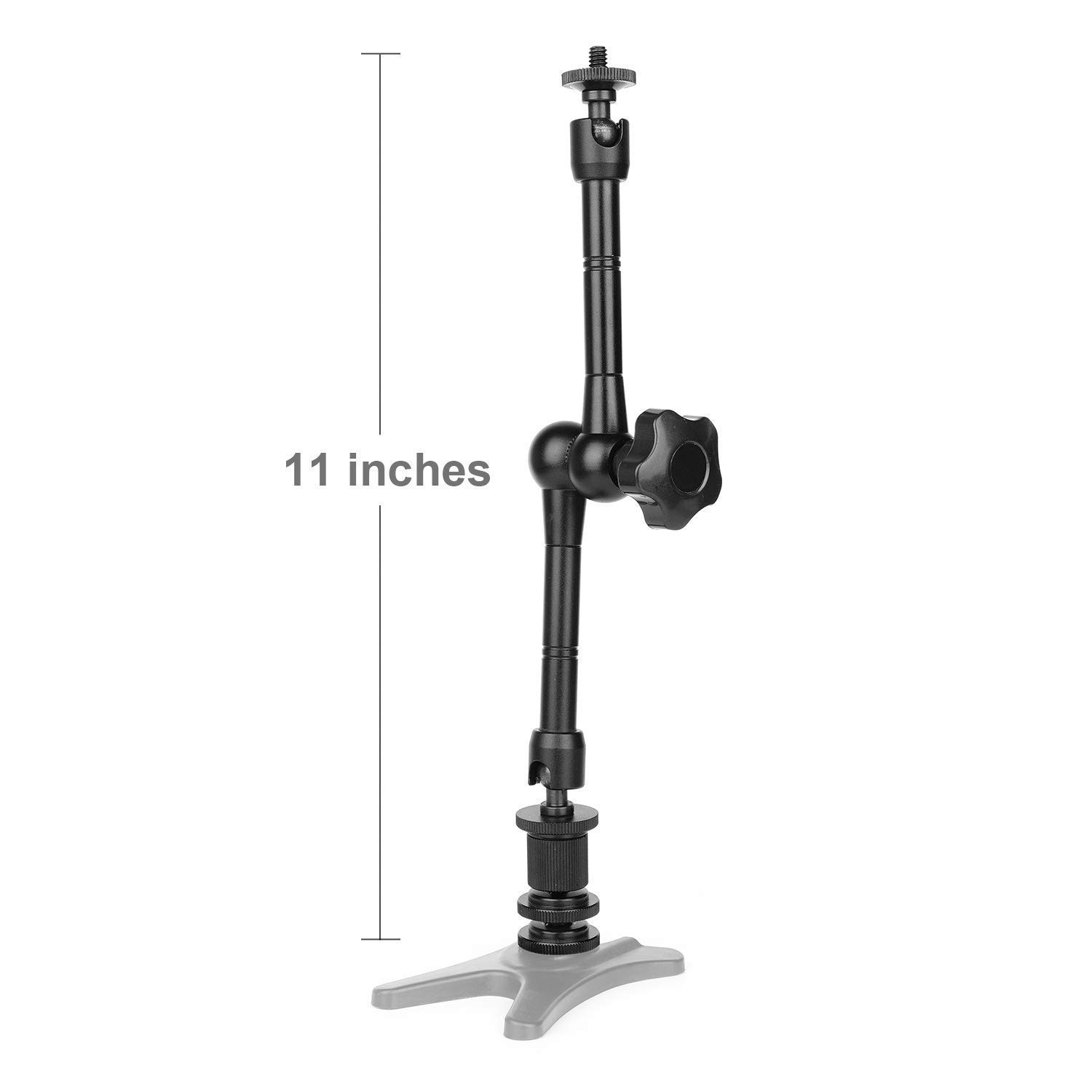 Brazo articulado mágico Arm11 fricción con zapata de montaje y tornillo de trípode 1/4 para cámara DSLR monitor LED LCD luces DV monitor flash luces micrófono