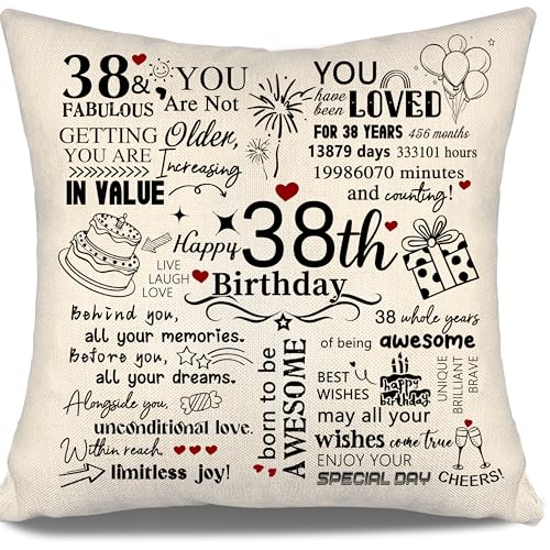 Cadeaux 38e anniversaire décorations fête pour elle lui adulte célébration