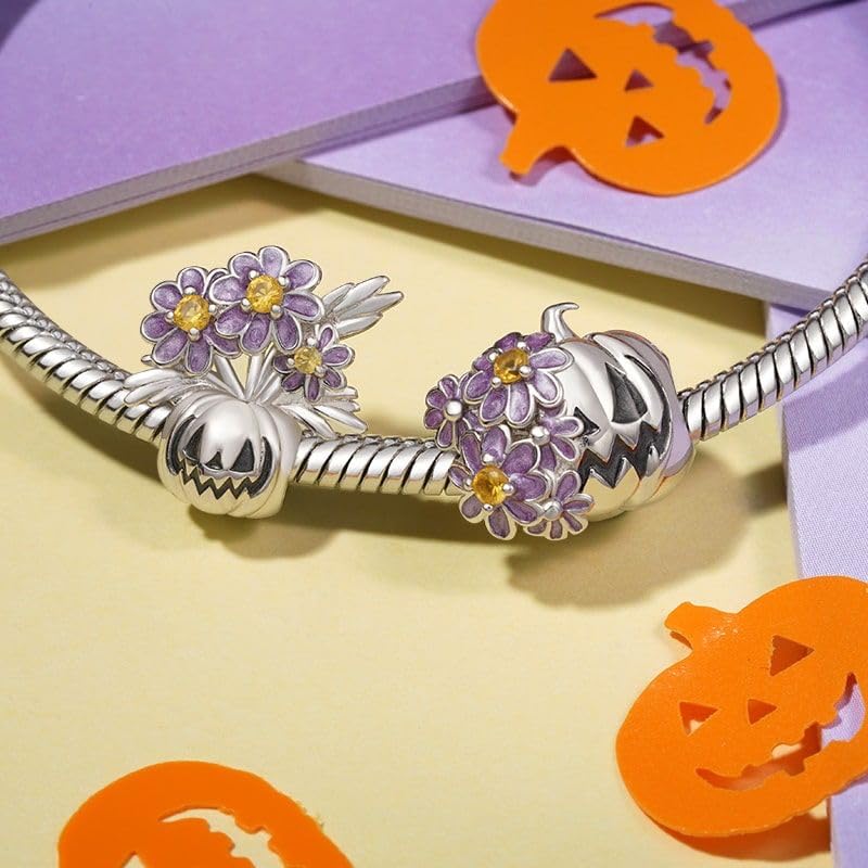 Image of GNOCE Halloween Charm Bracelet Fit Pandora Beads for Women Gift