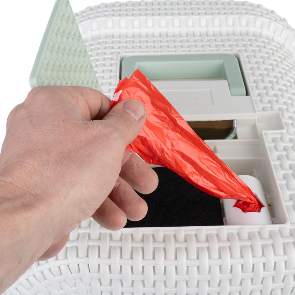 Inodoro con capó con cajón de esparcidor | con escalera extensible para facilitar la entrada | Incluye bolsa para excrementos, pala y filtro de carbón | Dimensiones: 69 x 42 x 41 cm