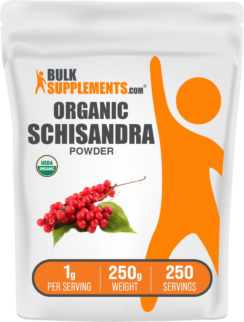 . Com Schisandra Organic Schisandra Powder - Suplemento orgánico de Schisandra Berry - Sin gluten - 0.04 oz por porción, 250 g (8.8 oz) (paquete de 1)