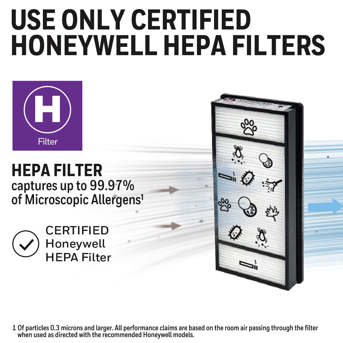 Honeywell HRF-H2C True HEPA Filtro de Repuesto (H) para purificadores de Aire, Paquete de 2 filtros (H)