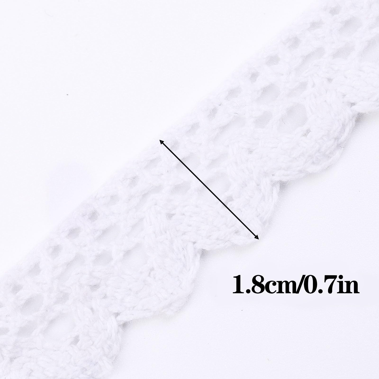 Cinta de encaje de 30 yardas de 1.1 pulgadas de ancho, borde de encaje multicolor para costura, encaje de ganchillo para manualidades, disfraces o joyas y costura (blanco)