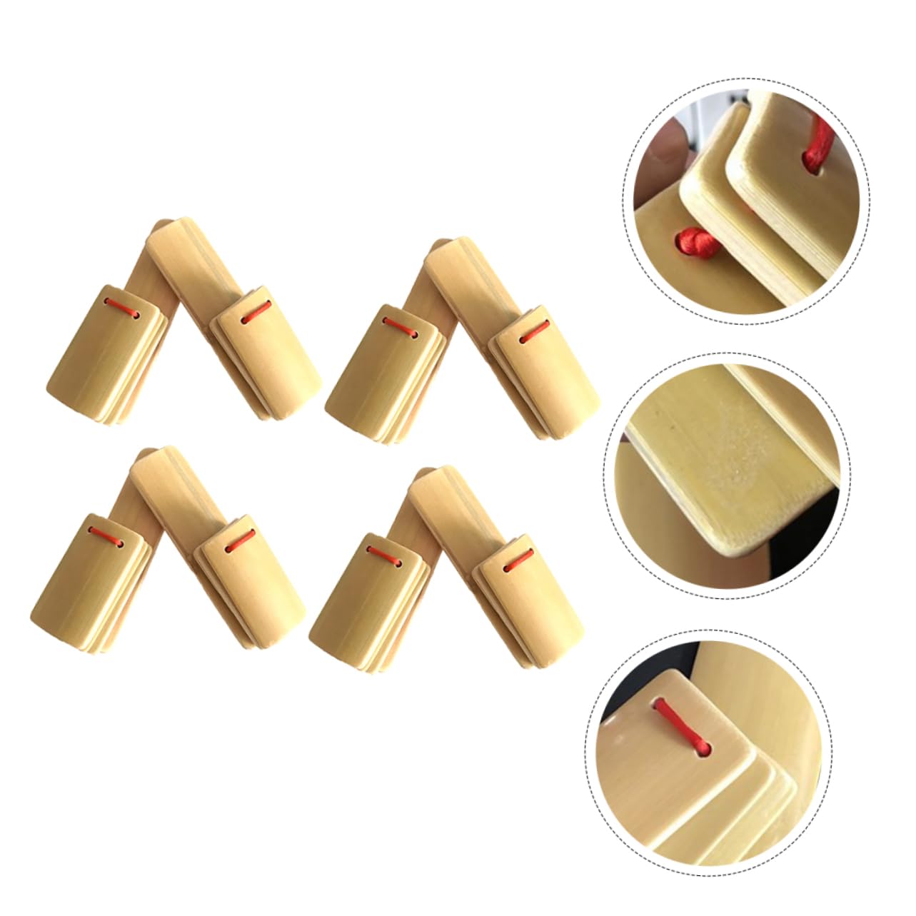 JEWEDECO Set of 8 Boys and Girls' Chinese Traditional Bamboo Allegro Clappers Perfect for Speech Skills Development