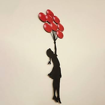 Amazon.com: Colorfull Worlds Flying Balloon Girl Metal Wall