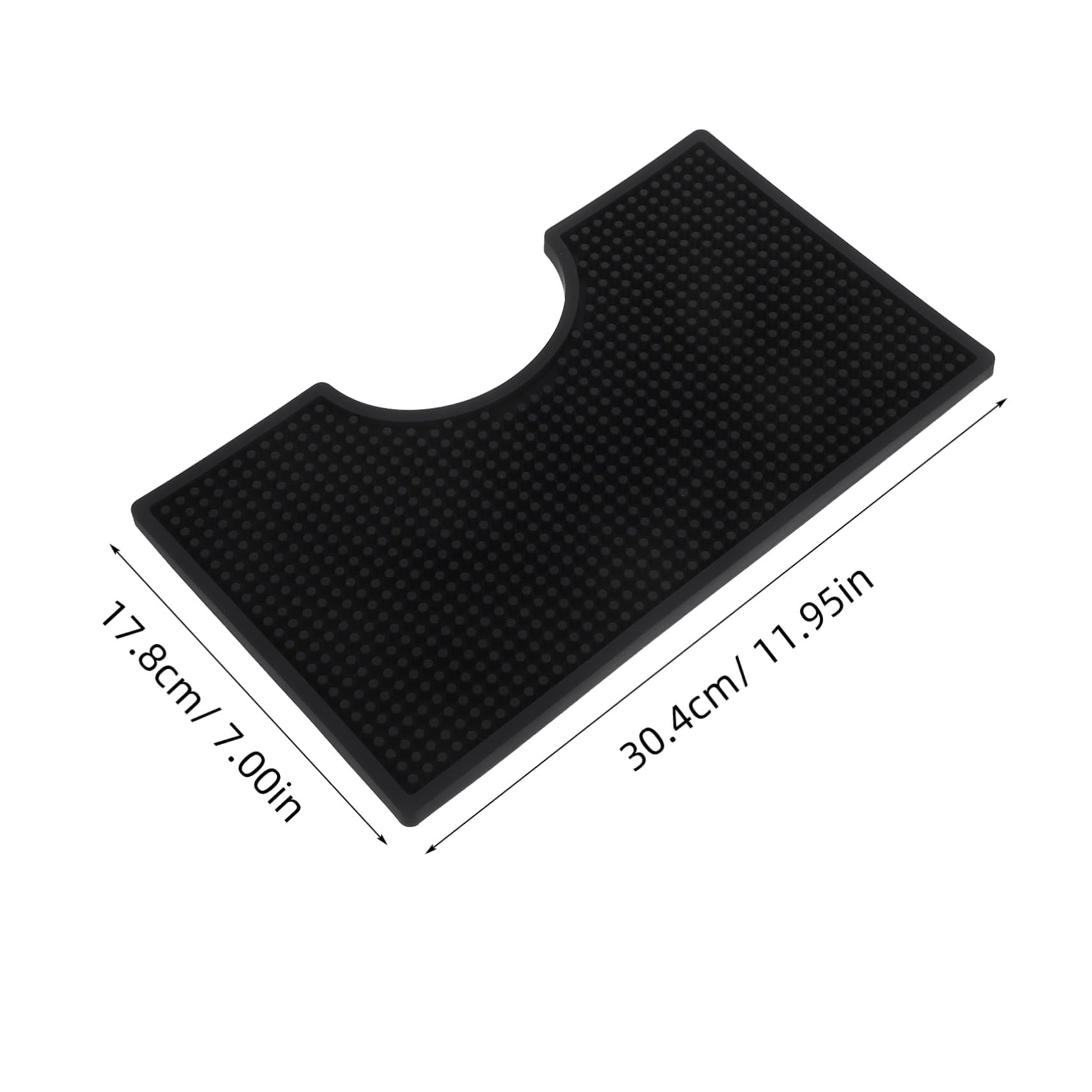 Tappetino Bar in Gomma Nero per Torre Birra, 30, 4x17, 8x2 Cm | Pvc Spesso, Forma Irregolare, Antiscivolo e Resistente al Calore, 1 Pezzo 3 Tappi