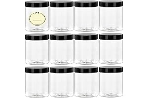 TUZAZO 8 oz Envases para cremas con tapa y etiquetas plásticas, vacíos,...