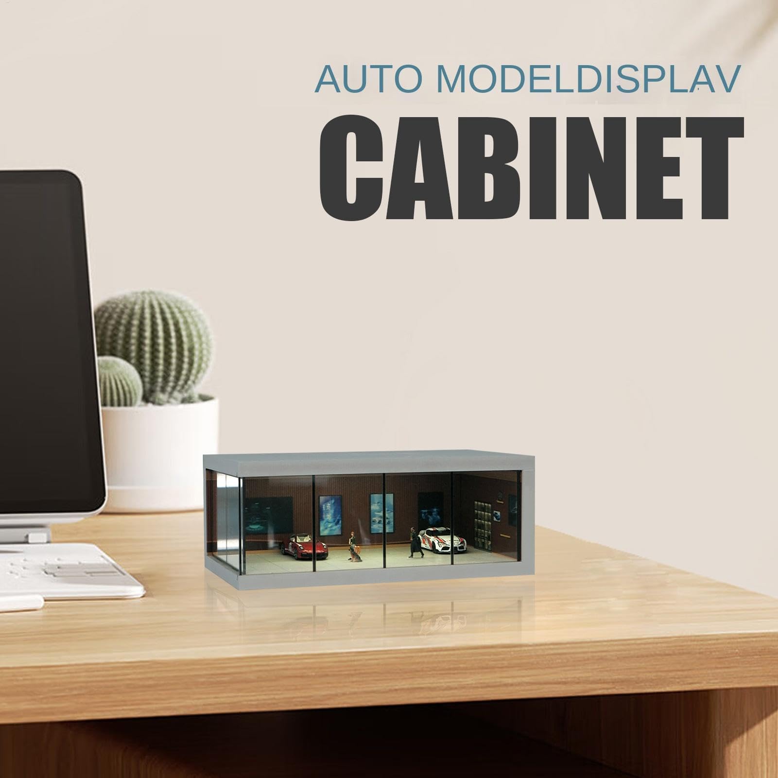 Moo di visualizzazione 'auto, custodia per moi di auto | Display a LED a prova di polvere | Parcheggio realistico, organizzatore di giocattoli per veicoli impilabili con luce per