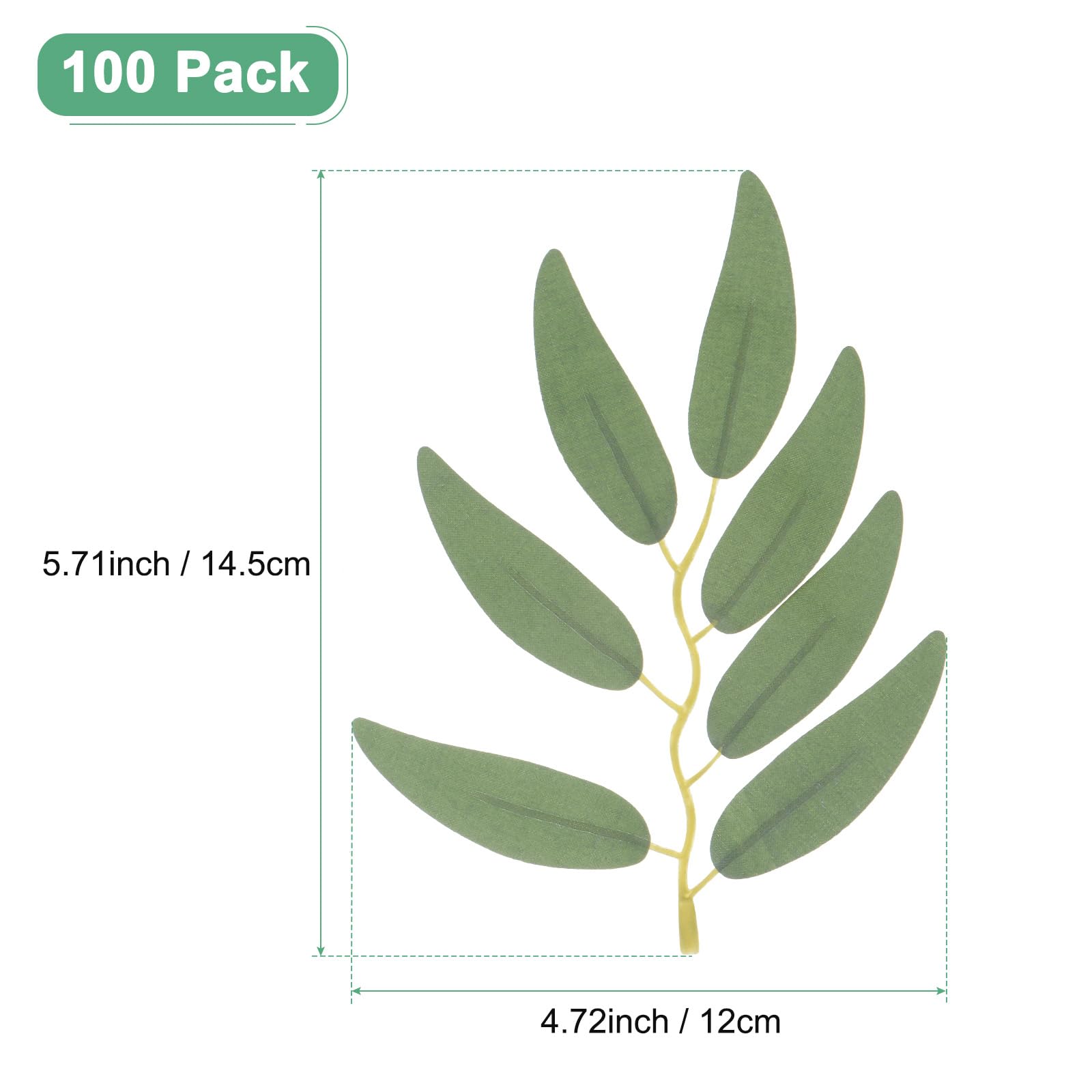 M METERXITY 100-Pack Artificial Willow Leaves, Artificial Fake Willow Garland Stems for Bouquet/Wedding/Wreaths/Decorations - Image 3