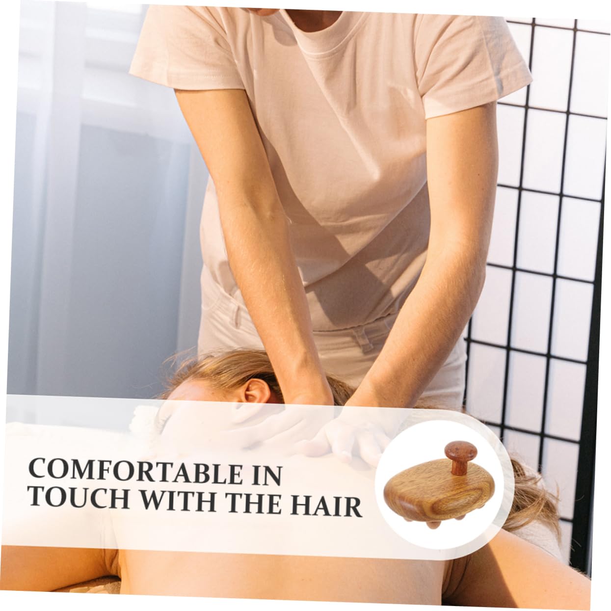 VALICLUD Cepillo De Masaje De Sándalo Cepillo Para El Cabello Ducha Cuero Cabelludo Fascia Masajeador De Cuero Cabelludo Herramienta De Masaje Del o 2 piezas x 4