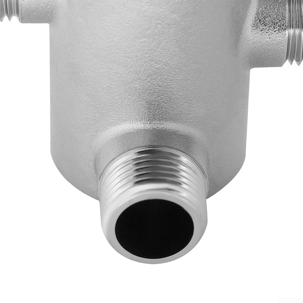 Zoegneer Válvula mezcladora termostática de latón con acabado cromado para control de temperatura de agua caliente y fría, cartucho G1 2 para lavabo, bidé y ducha, construcción Easy Inst