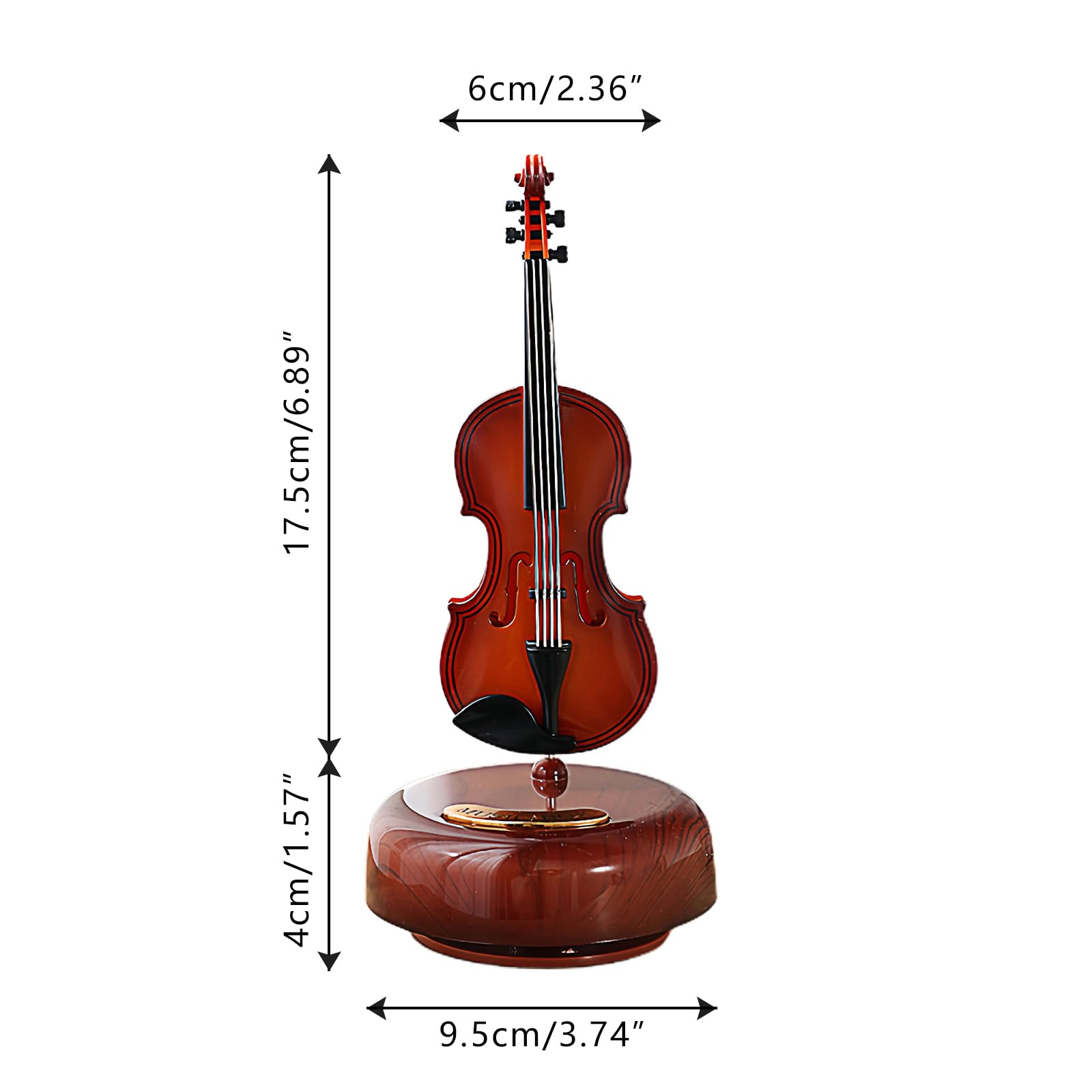 Musiin Violin Music Box, Creative Music Box Violin with Rotating Music Base - Image 2