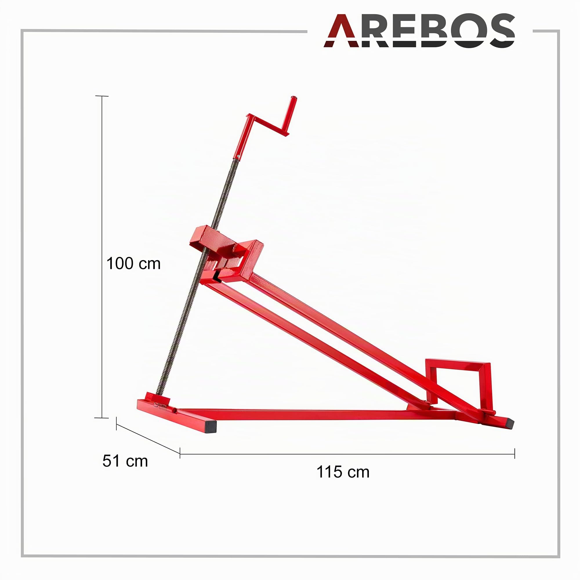 Arebos Elevador de Tractor Dispositivo de elevación | 450 kg | Rojo | Ángulo de inclinación: 45°