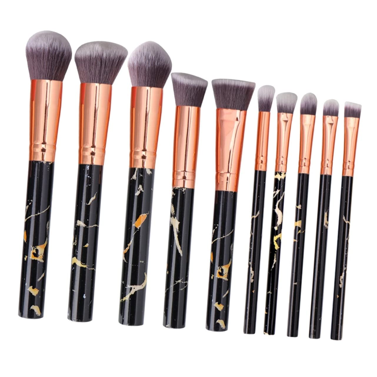 Healeved Set Di 30 Pennelli Per Il Trucco in Assortiti Con Motivo Marmorizzato Manico in Plastica Per Donna Kit Di Pennelli Per Cosmetici in Nylon Per Uso Quotidiano