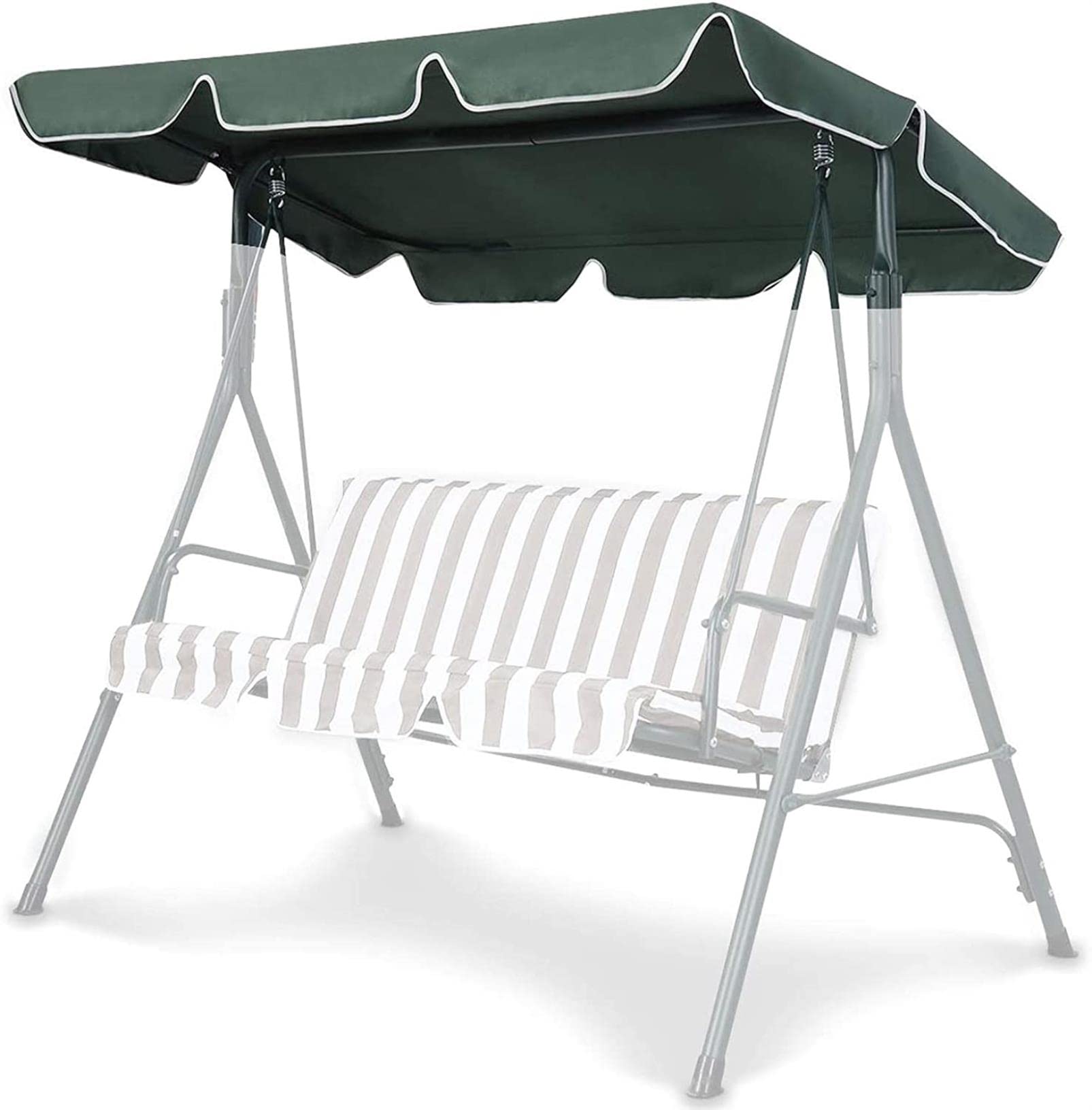 Tetto del Dondolo da Giardino Ricambio, Baldacchino di Ricambio per Altalena a 2 e 3 posti, Copertura per Amaca da Giardino, Esterno, con 4 Tasche angolari rinforzate, Impermeabile, Verde.