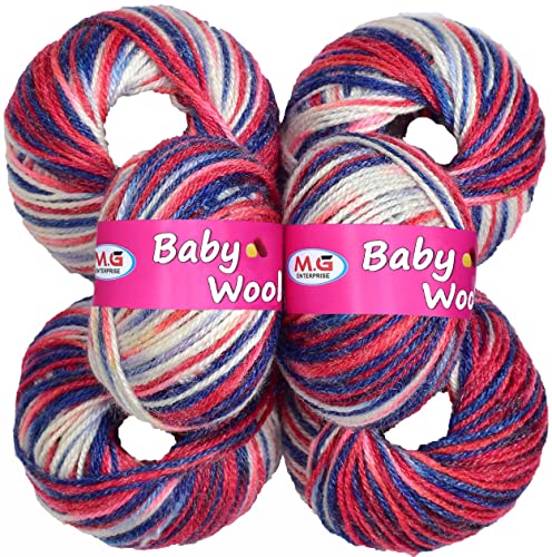 Image of M.G ENTERPRISE Premium Wool 100% Acrylic Wool Multi Mustang (12 pc) Baby Wool M /G Wool Ball Hand Knitting Wool /Art Craft Soft M /G Fingering Crochet Hook Yar DE