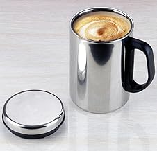 Dynore Stainless Steel Insulated Coffee Mug with lid | 350ml Double Wall Travel Mug for Tea, Milk, Soup, hot & Cold Beverages | Unbreakable & Portable Cup for Office, Home & car