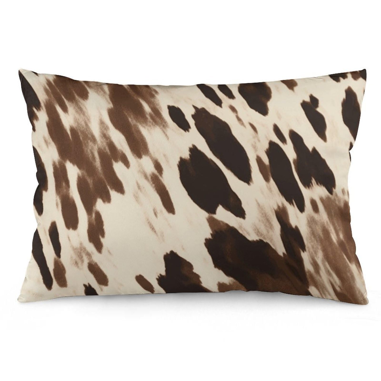 Velvet Pillowcases Standard Size 12 "x20, Ultra Soft Breathable Pillow Cases for Bed, Luxury Cozy Fuzzy Pillow Shams, Lumbar Pillow Cover, Cow Printed Cushion Case Home Decor