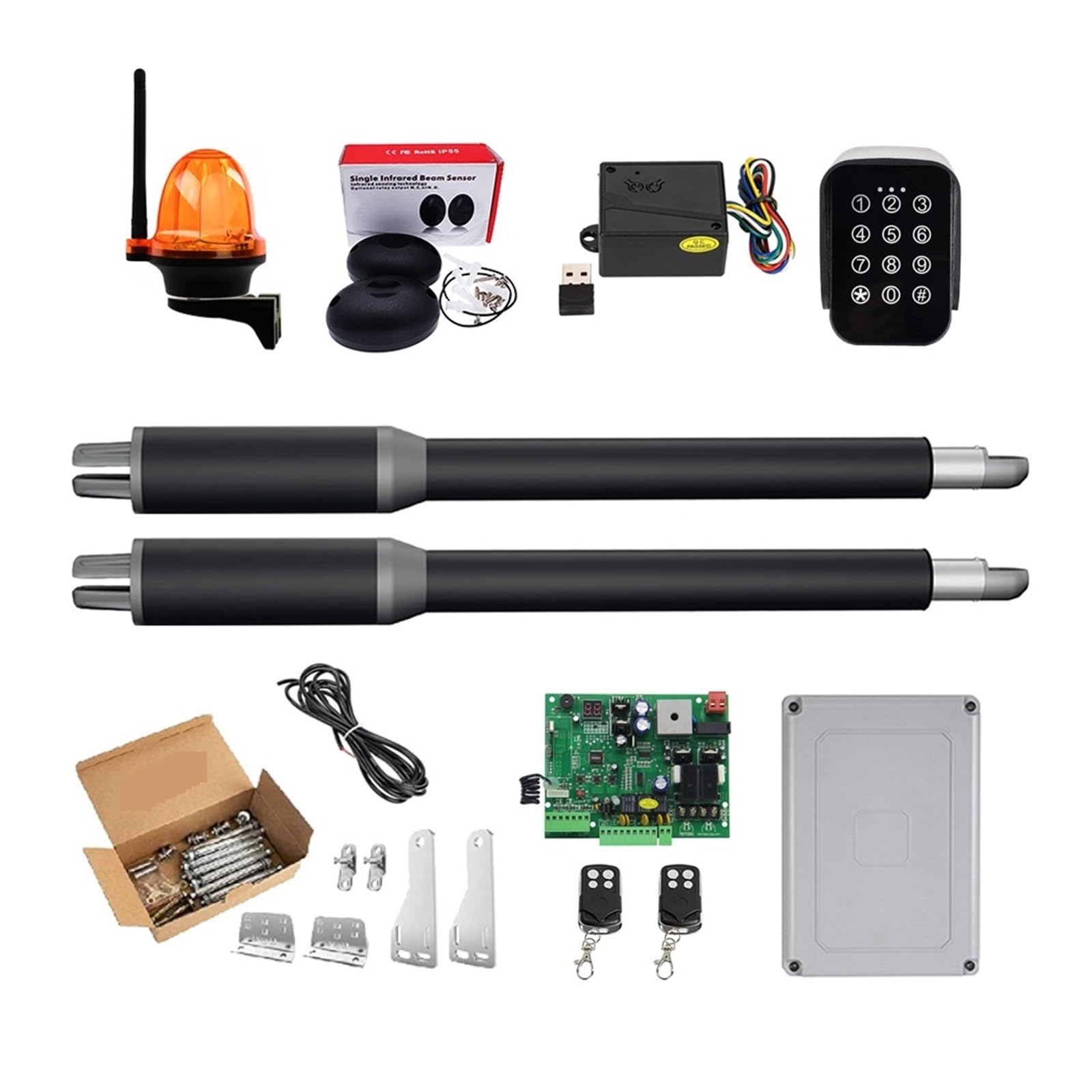 Rsgxlfqzvak Kit H Automatic Door Opener, Door Opener Linear Actuator Dc Worm Ar Automatic Swing Electric Tube, Light, Button, Gsm Operator(Kit H)