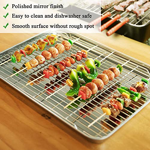 Wezvix Large Baking Sheet With Cooling Rack Stainless Steel Baking Tray Cookie Sheet Oven Tray Pan 19.6 X 13.5 X 1.2 Inches, Rust Free & Less Stick, Easy Clean & Dishwasher Safe #TOP1
