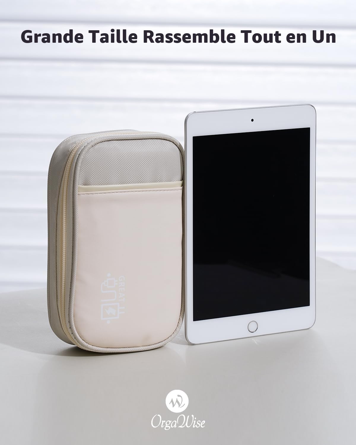 OrgaWise Sac Électronique Multifonctionnel Portable Étanche Rangement pour Disques Durs, Chargeurs, Câbles, Cartes Mémoire