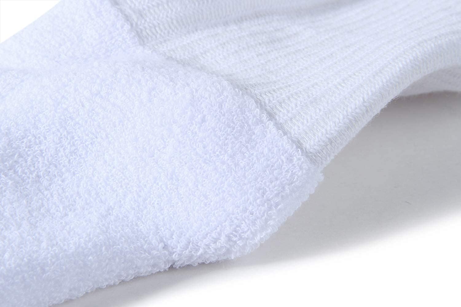 MUKHAKSH (Pack of 1 Pair = 2 Socks Girls Cotton Terry Running Sports Athletics Cricket Badminton Basketball Football Tennis Yoga Soccer Cycling Camping & Hiking White Calf Length Socks 2