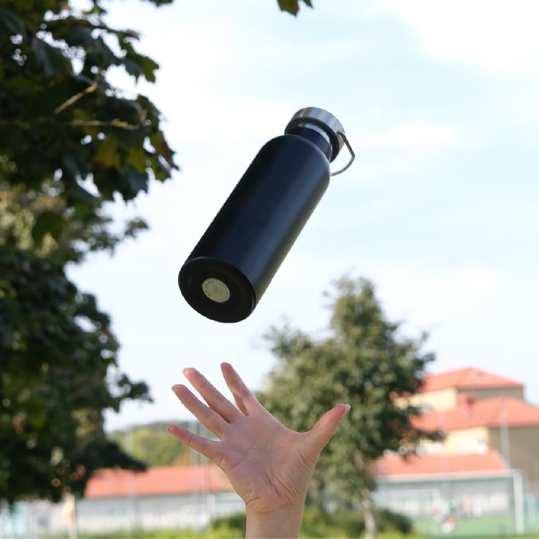 Thermos isotermico 600 ml in acciaio inox di alta qualità | Zelected Daily | Mantiene caldo 8 ore, freddo 12 ore | Tappo a vite impermeabile e antiperdita| Facile da trasportare| Nero