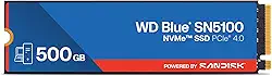 SSD WD Blue SN5100 500 GB NVMe - M.2 2280, PCIe Gen 4.0, unidade de estado sólido interna - velocidades de leitura de até 6.600 MB/s, armazenamento de atualização para PC/laptops - WDS500G5B0E
