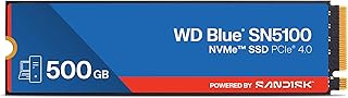 Western Digital WD Blue SN5100 NVMe 500GB, Upto 6600MB/s R, 5Y Warranty, PCIe Gen 4 NVMe M.2 (2280), Internal Solid State Drive (SSD) (WDS500G5B0E-00CPE0)