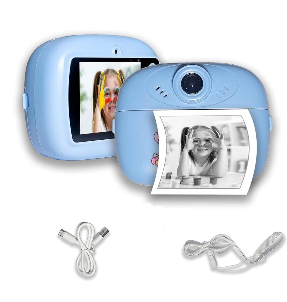 Gadgets World 48MP Kids Digital Print Camera | 2.0 Inch HD IPS Screen | Thermal Instant Printing | Multi Zoom | Durable & Eco-Friendly Camera for Children 3+ Years (Multicolor)