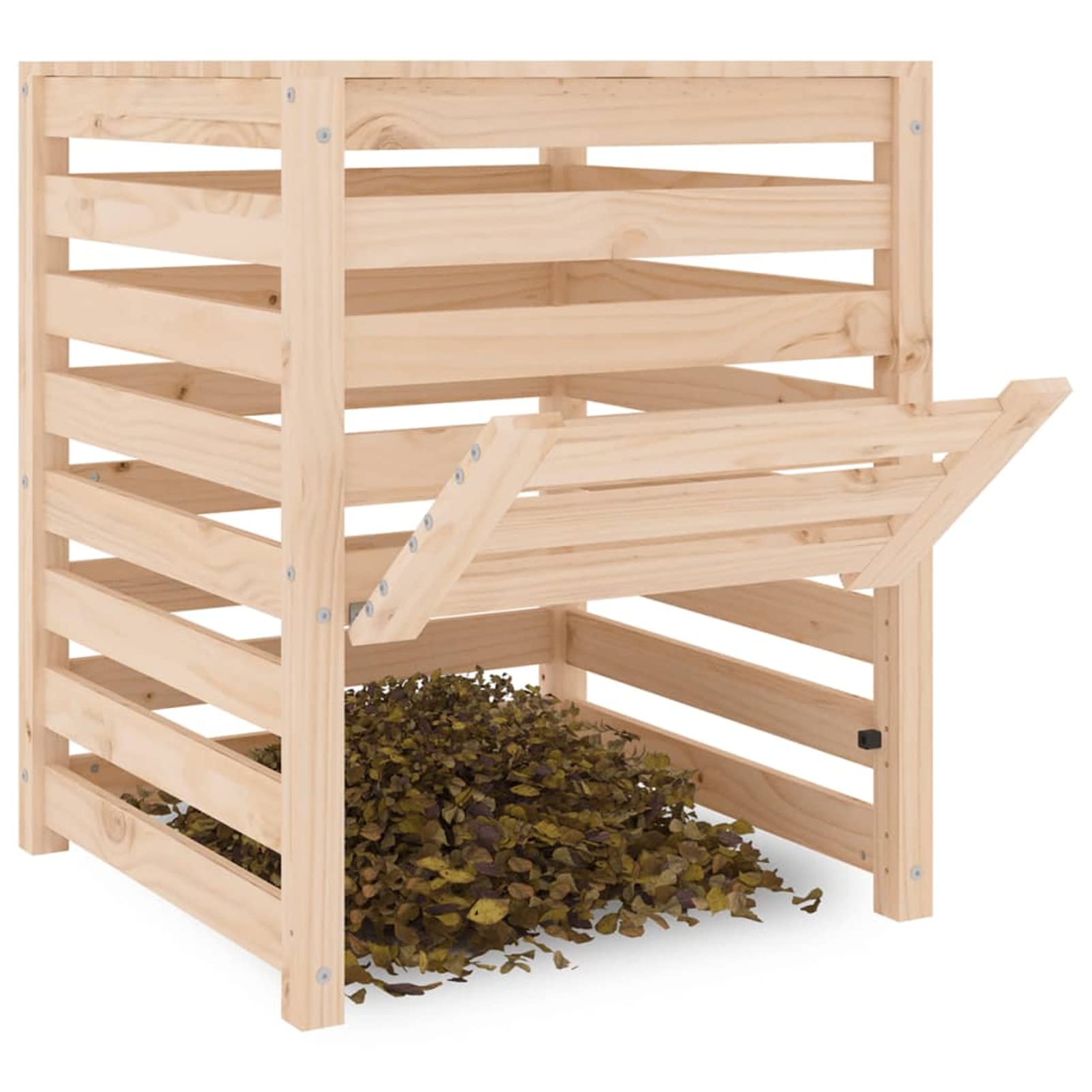 Compostiera 63,5x63,5x77,5 cm in Legno Massello di Pino,Compostiera,Compostiera da Giardino,Compostiera da Balcone/Cucina/Domestica