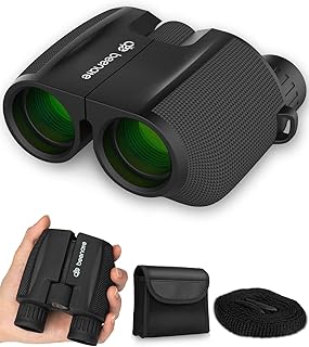 Compact Binoculars for Adults Kids: 10x25 Travel Binoculars, HD Waterproof Lightweight Small Binoculars with Clear FMC Len, Easy Focus for Bird Watching, Travel, Hunting, Concert, Opera and Theatre