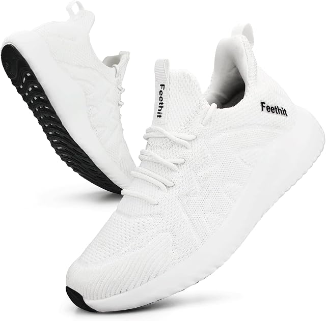 Feethit Chaussures de course pour les femmes Sneakers d'entraînement Mesh Chaussures de marche légère pour Tennis Gym Voyage Travail