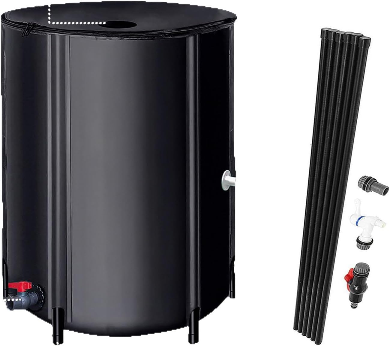 Rain Barrel, Suitable for A Variety of Rainwater Collection and Storage Needs, Stable and Durable(Green,50L)